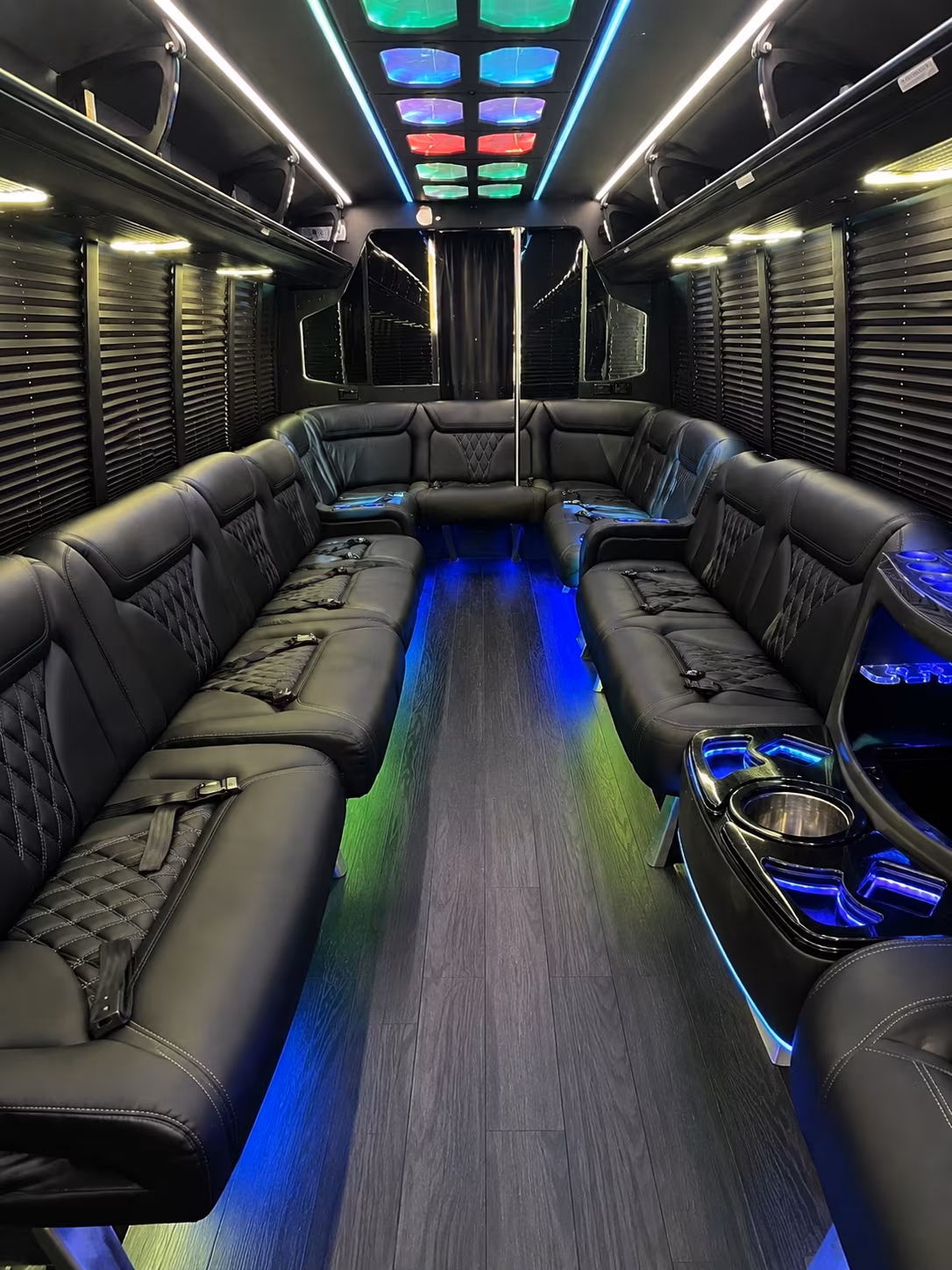 rock hill 20 passenger party bus interior