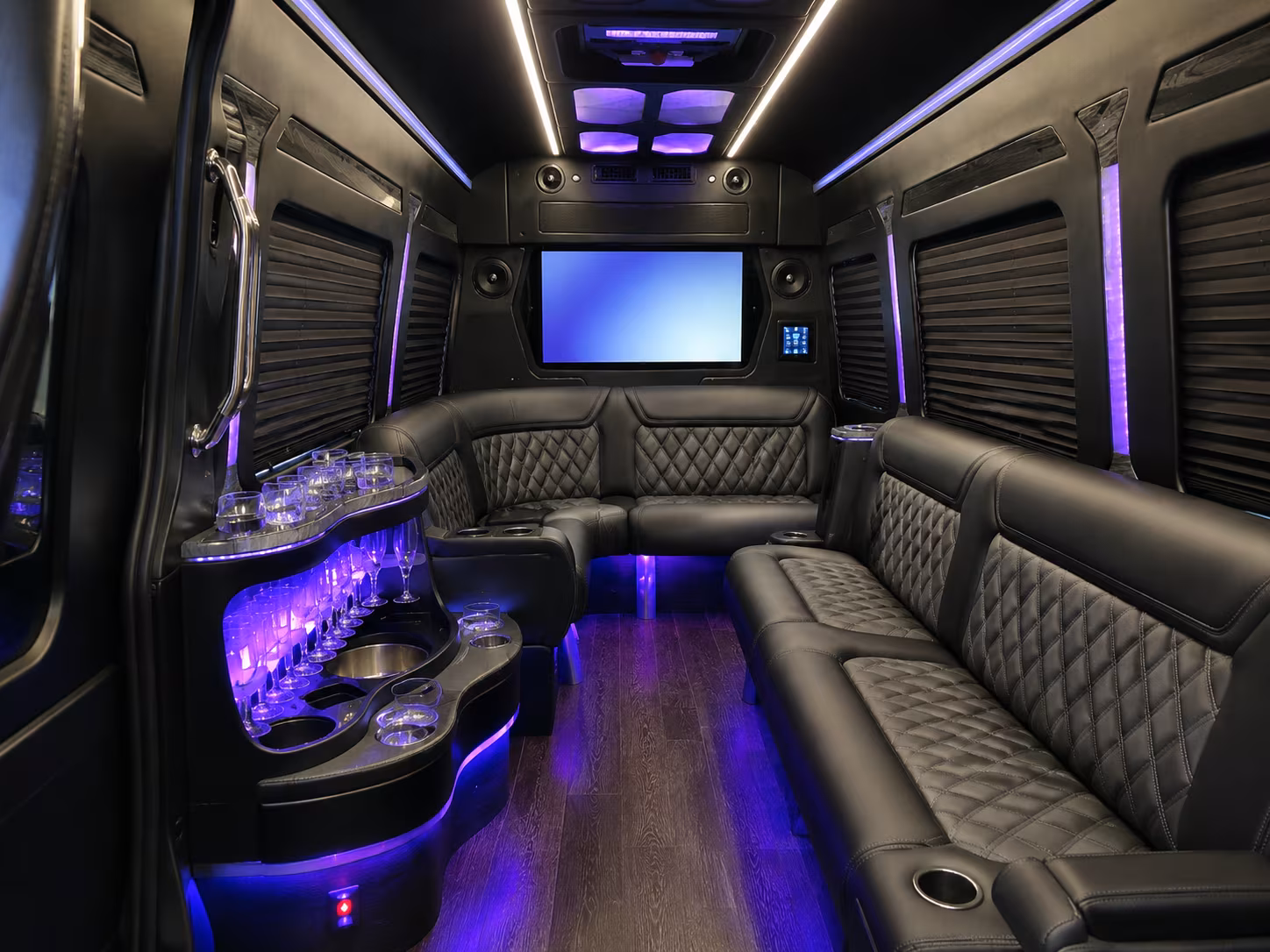 rock hill 30 passenger party bus inside