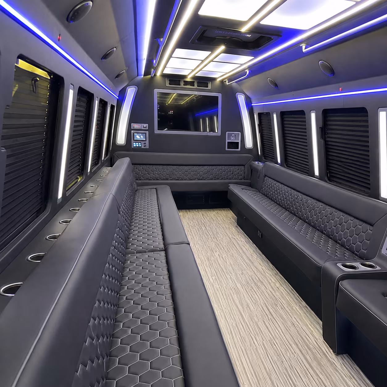 rock hill 40 passenger party bus inside