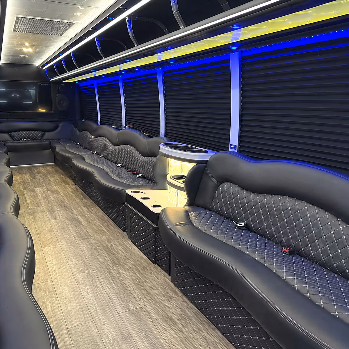 rock hill party bus rental interior
