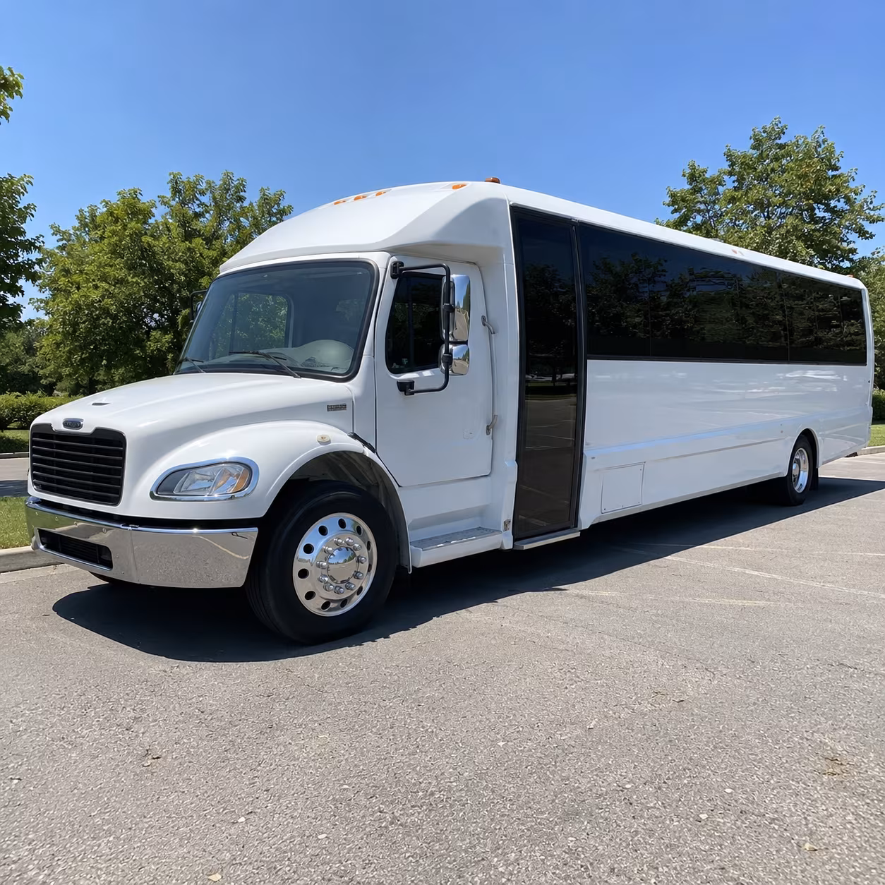 the right bus color size and amenities for your rock hill wedding
