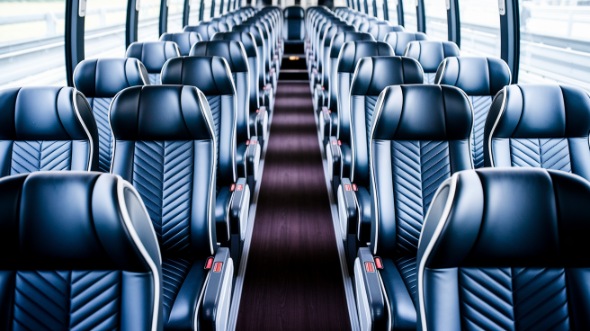 50 passenger charter bus inside columbia