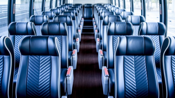 55 passenger charter bus inside columbia