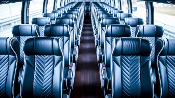 56 passenger charter bus inside columbia